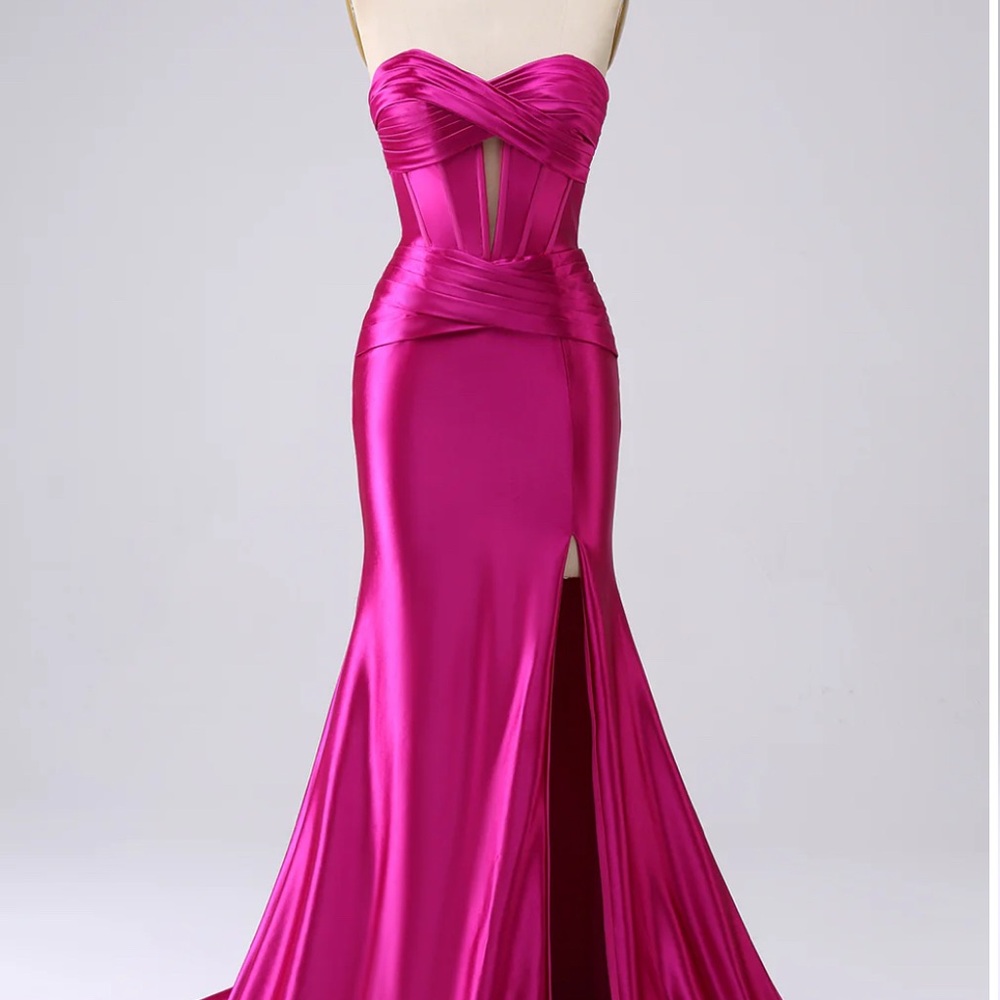 Pink Strapless Sweetheart Prom Gown